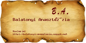 Balatonyi Anasztázia névjegykártya